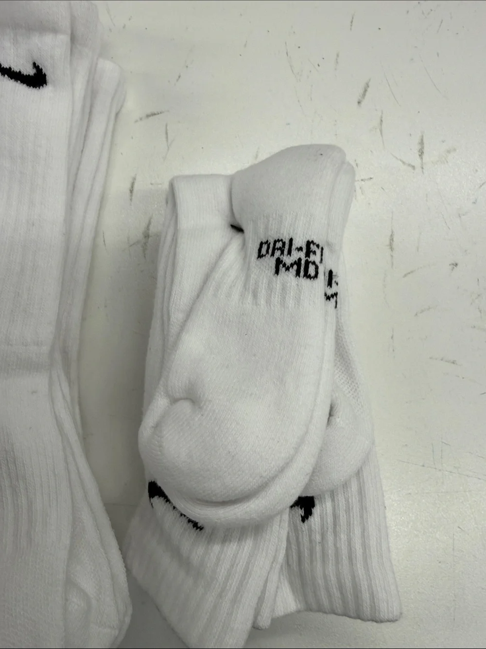 Nike White Crew Dri Fit Athletic Socks - New with damaged packaging - 10 pairs